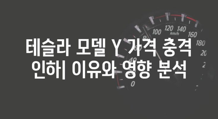 테슬라 모델 Y 가격 충격 인하| 이유와 영향 분석