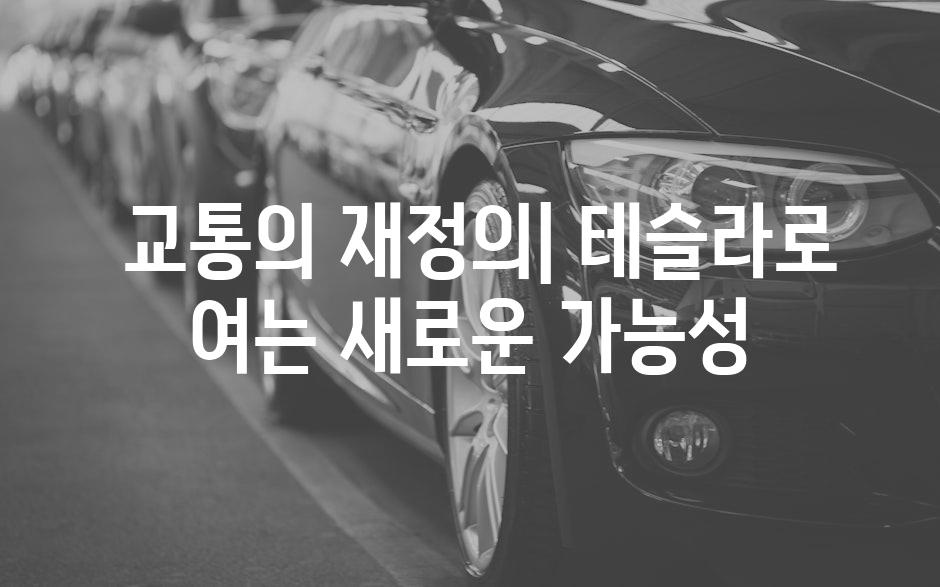  교통의 재정의| 테슬라로 여는 새로운 가능성