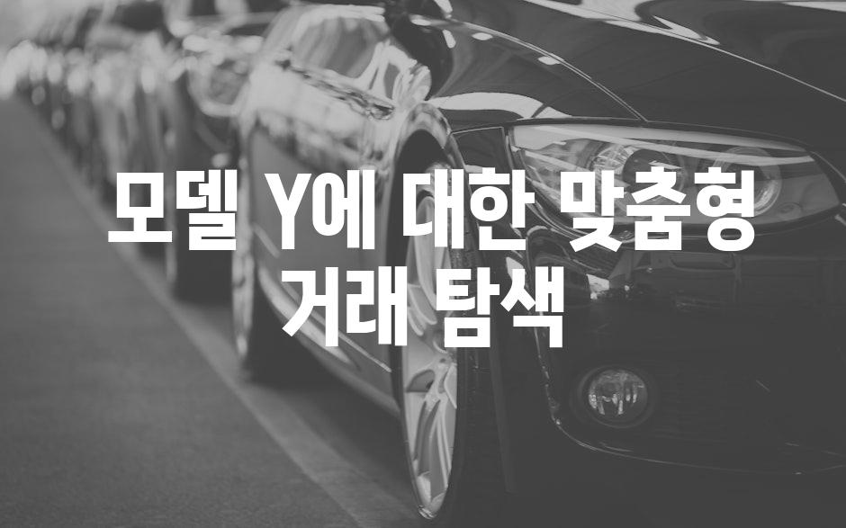  모델 Y에 대한 맞춤형 거래 탐색