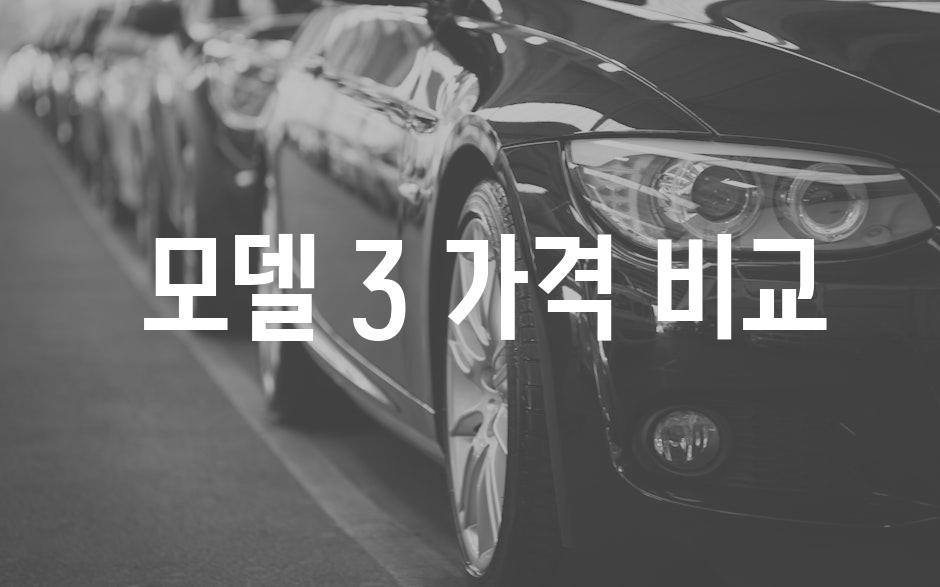  모델 3 가격 비교