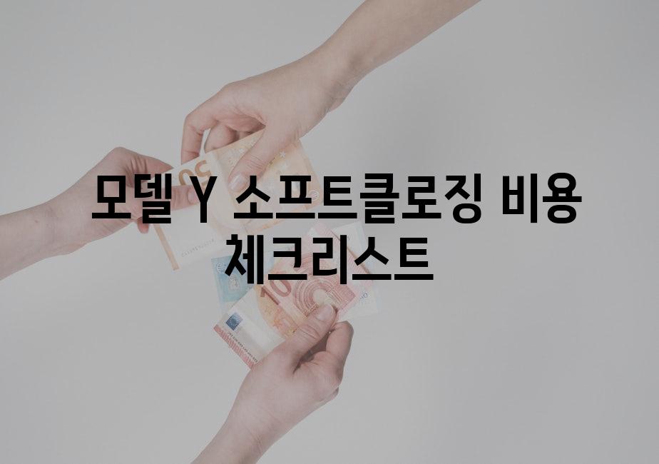  모델 Y 소프트클로징 비용 체크리스트