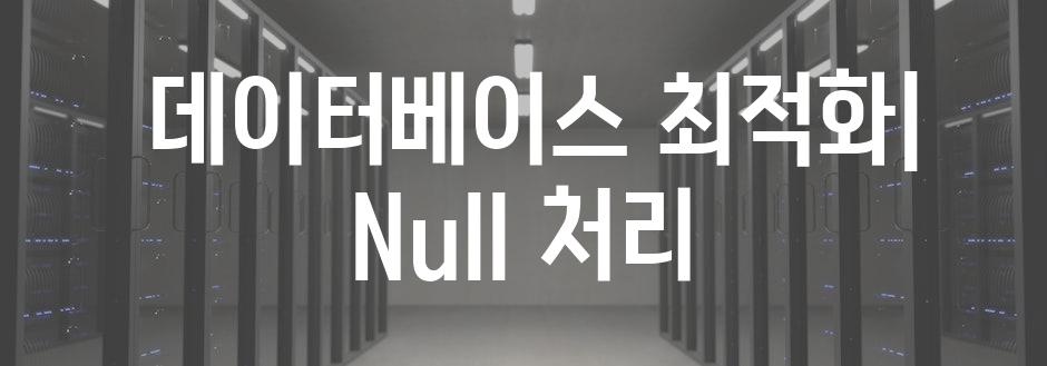  데이터베이스 최적화| Null 처리