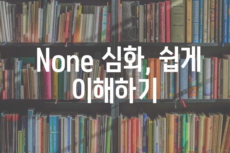 None 심화, 쉽게 이해하기