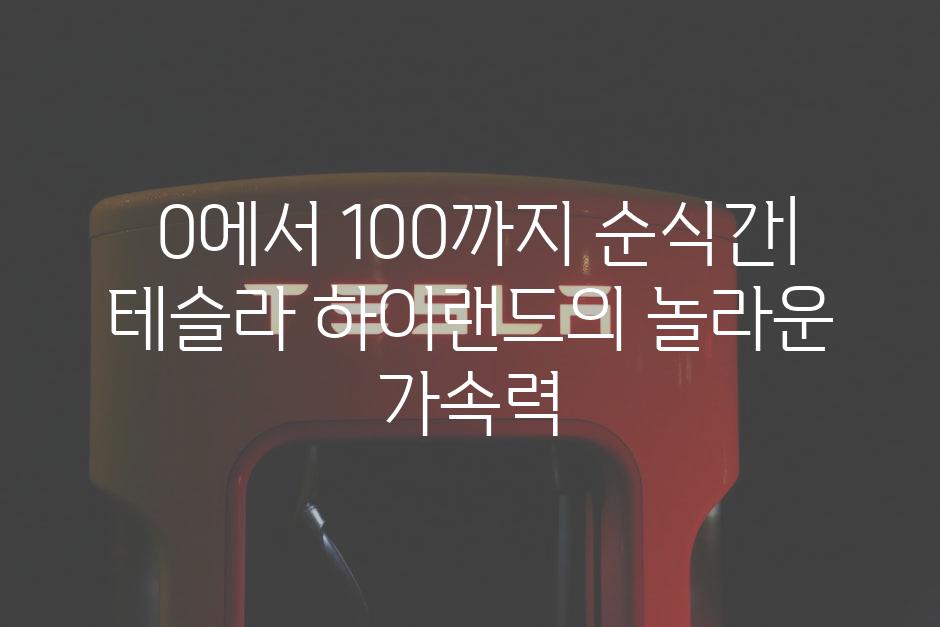  0에서 100까지 순식간| 테슬라 하이랜드의 놀라운 가속력