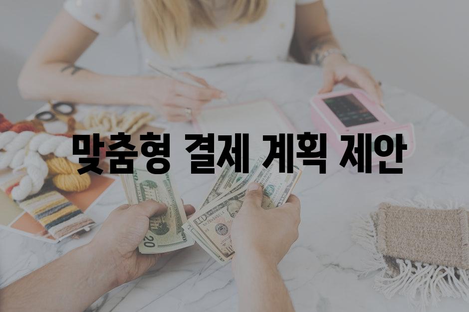  맞춤형 결제 계획 제안