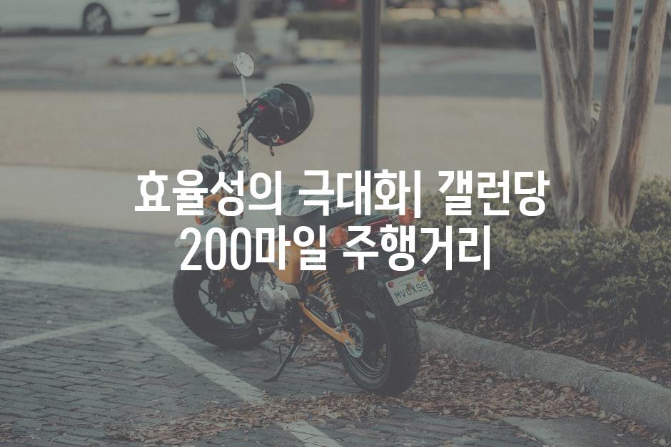  효율성의 극대화| 갤런당 200마일 주행거리