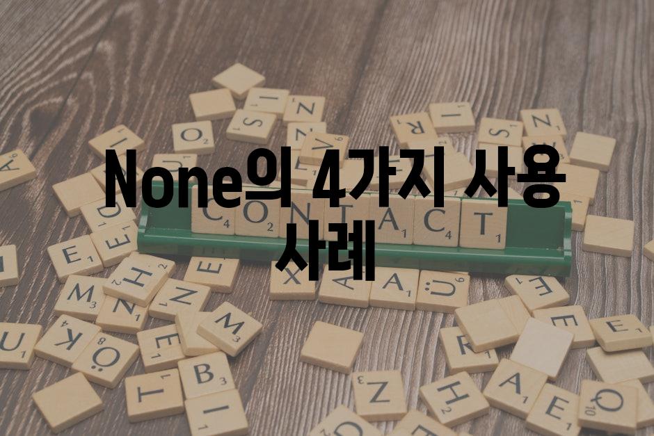 None의 4가지 사용 사례