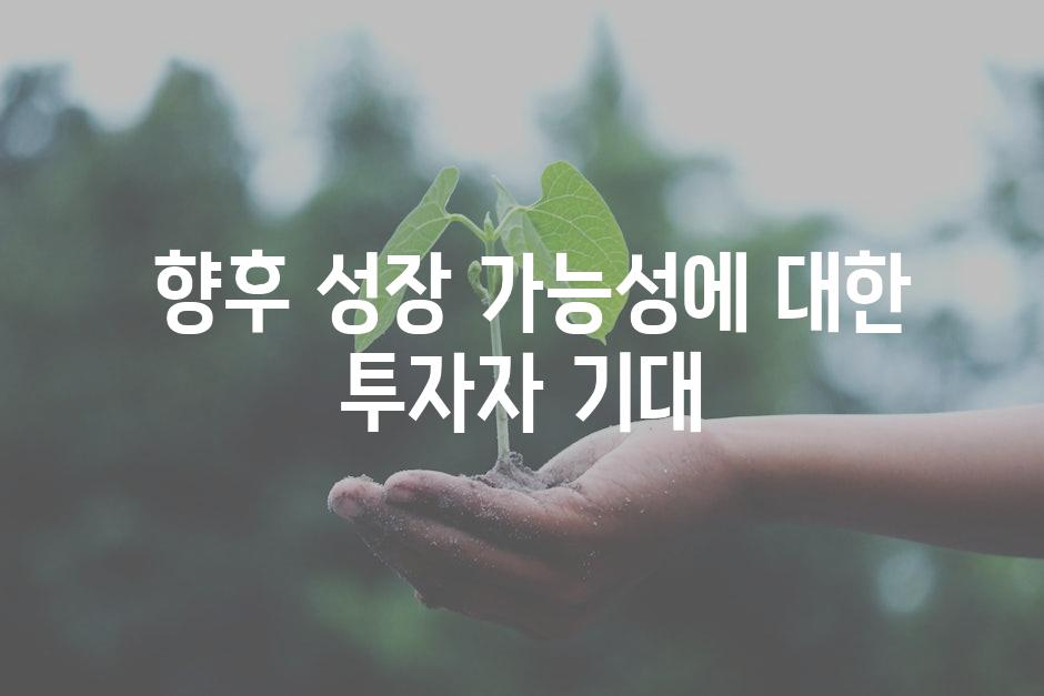  향후 성장 가능성에 대한 투자자 기대