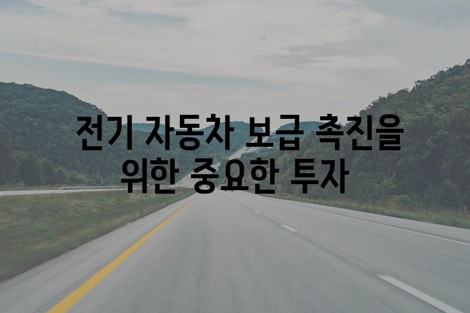  전기 자동차 보급 촉진을 위한 중요한 투자