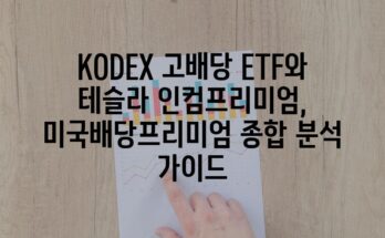 KODEX 고배당 ETF와 테슬라 인컴프리미엄, 미국배당프리미엄 종합 분석 가이드