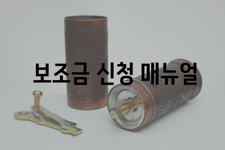  보조금 신청 매뉴얼