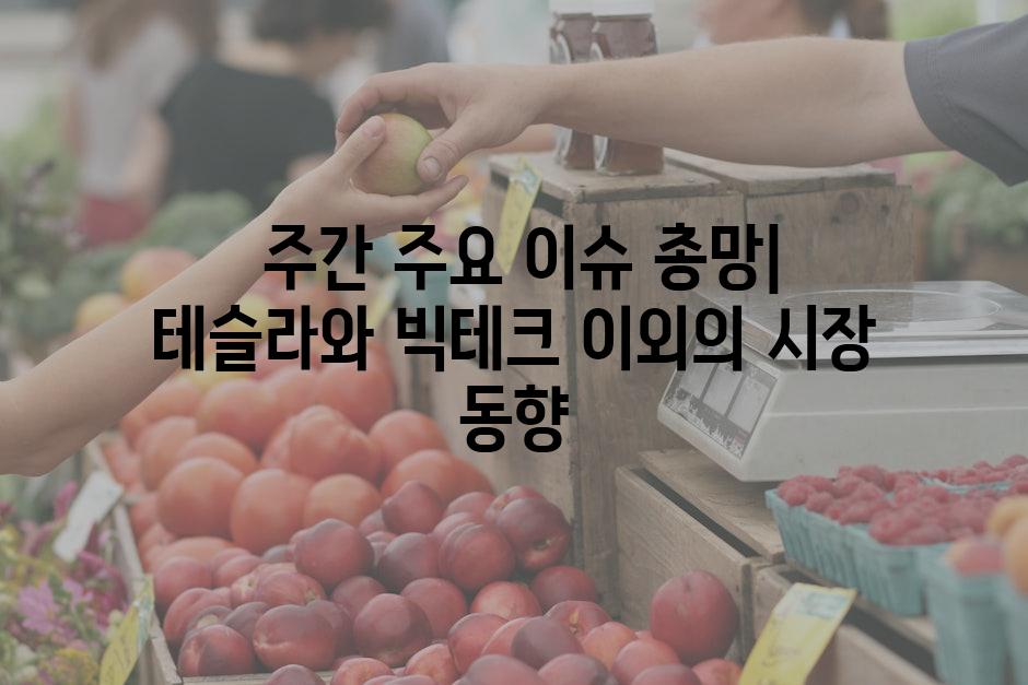  주간 주요 이슈 총망| 테슬라와 빅테크 이외의 시장 동향