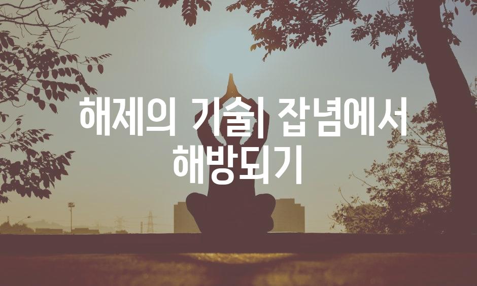  해제의 기술| 잡념에서 해방되기