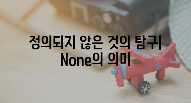 정의되지 않은 것의 탐구| None의 의미