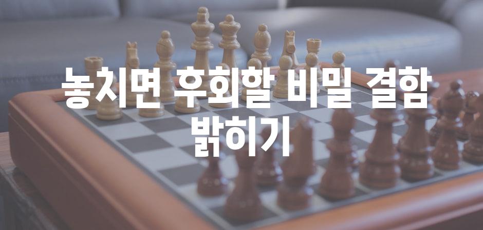  놓치면 후회할 비밀 결함 밝히기