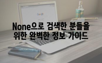 None으로 검색한 분들을 위한 완벽한 정보 가이드