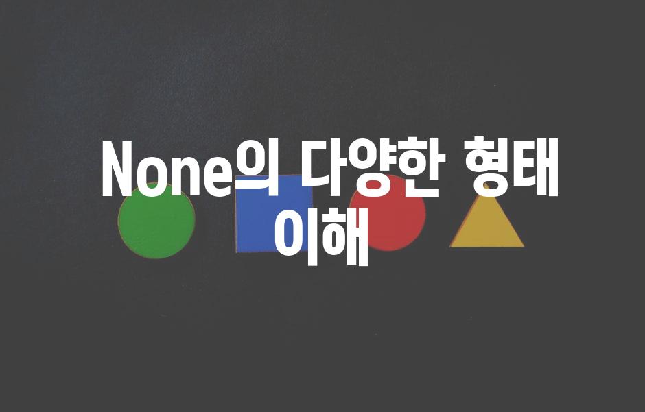  None의 다양한 형태 이해