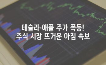 테슬라·애플 주가 폭등! 주식 시장 뜨거운 아침 속보