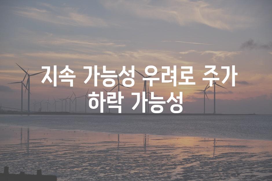  지속 가능성 우려로 주가 하락 가능성