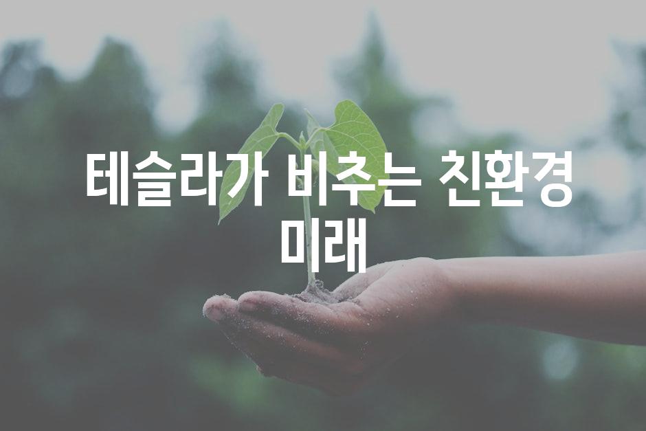  테슬라가 비추는 친환경 미래