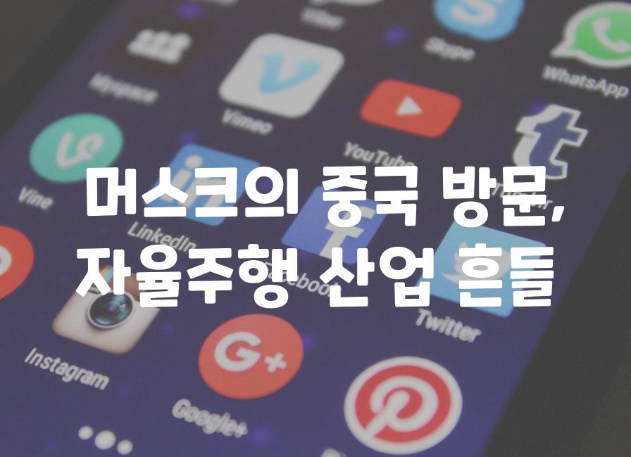  머스크의 중국 방문, 자율주행 산업 흔들