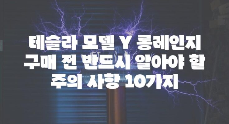 테슬라 모델 Y 롱레인지 구매 전 반드시 알아야 할 주의 사항 10가지