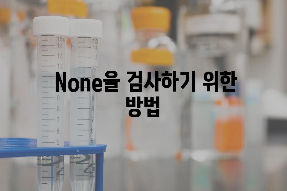  None을 검사하기 위한 방법