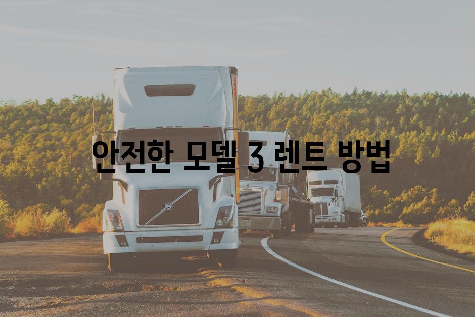  안전한 모델 3 렌트 방법