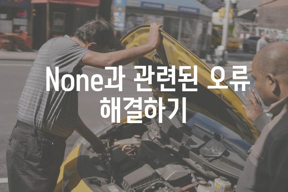  None과 관련된 오류 해결하기