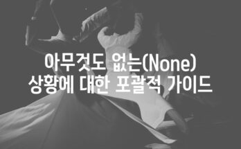 아무것도 없는(None) 상황에 대한 포괄적 가이드