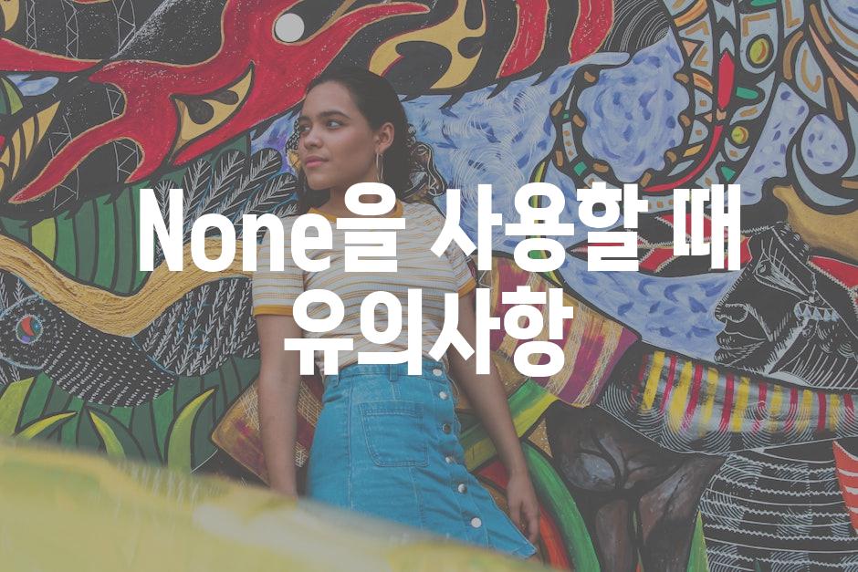 None을 사용할 때 유의사항