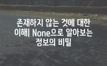 존재하지 않는 것에 대한 이해| None으로 알아보는 정보의 비밀