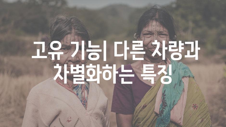  고유 기능| 다른 차량과 차별화하는 특징