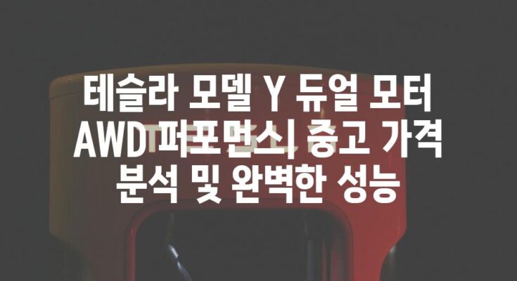 테슬라 모델 Y 듀얼 모터 AWD 퍼포먼스| 중고 가격 분석 및 완벽한 성능