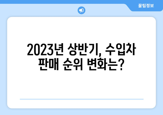 테슬라 모델 Y, 수입차 판매 1위 등극! | 2023년 상반기 수입차 판매 순위 분석