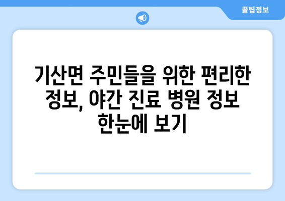 충청남도 서천군 기산면 일요일 휴일 공휴일 야간 진료병원 리스트