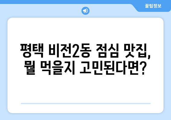 경기도 평택시 비전2동 점심 맛집 추천 한식 중식 양식 일식 TOP5