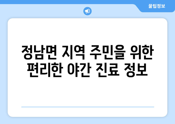 경기도 화성시 정남면 일요일 휴일 공휴일 야간 진료병원 리스트