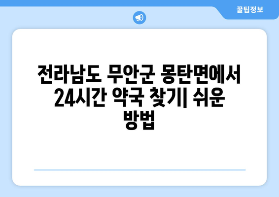 전라남도 무안군 몽탄면 24시간 토요일 일요일 휴일 공휴일 야간 약국