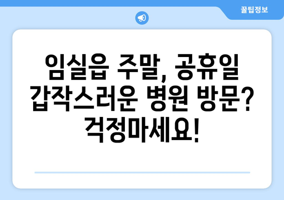 전라북도 임실군 임실읍 일요일 휴일 공휴일 야간 진료병원 리스트