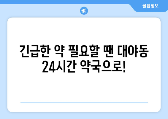 경기도 군포시 대야동 24시간 토요일 일요일 휴일 공휴일 야간 약국