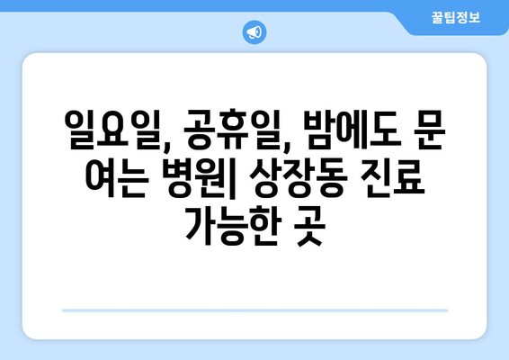 강원도 태백시 상장동 일요일 휴일 공휴일 야간 진료병원 리스트