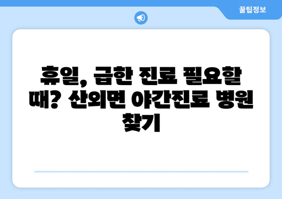 경상남도 밀양시 산외면 일요일 휴일 공휴일 야간 진료병원 리스트