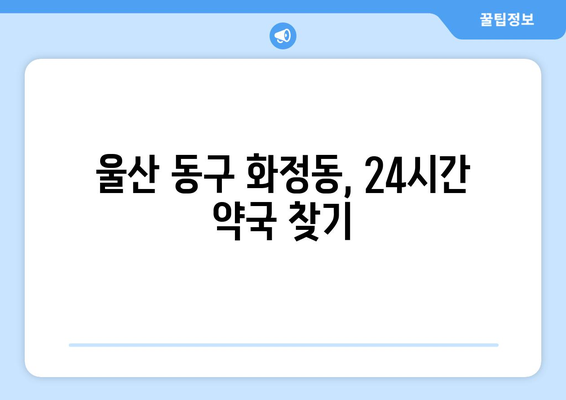 울산시 동구 화정동 24시간 토요일 일요일 휴일 공휴일 야간 약국