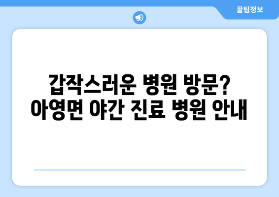 전라북도 남원시 아영면 일요일 휴일 공휴일 야간 진료병원 리스트