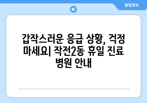 인천시 계양구 작전2동 일요일 휴일 공휴일 야간 진료병원 리스트