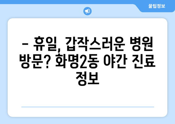 부산시 북구 화명2동 일요일 휴일 공휴일 야간 진료병원 리스트