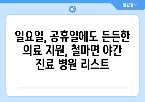 부산시 기장군 철마면 일요일 휴일 공휴일 야간 진료병원 리스트