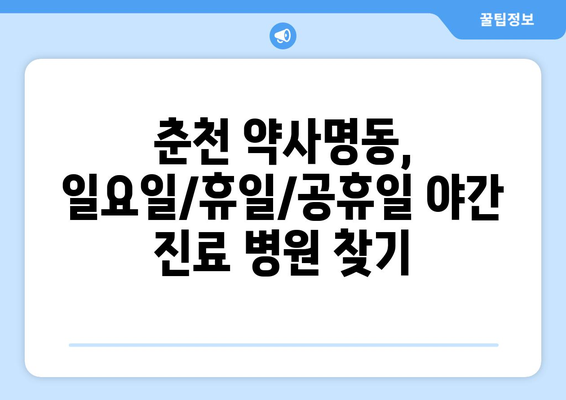 강원도 춘천시 약사명동 일요일 휴일 공휴일 야간 진료병원 리스트