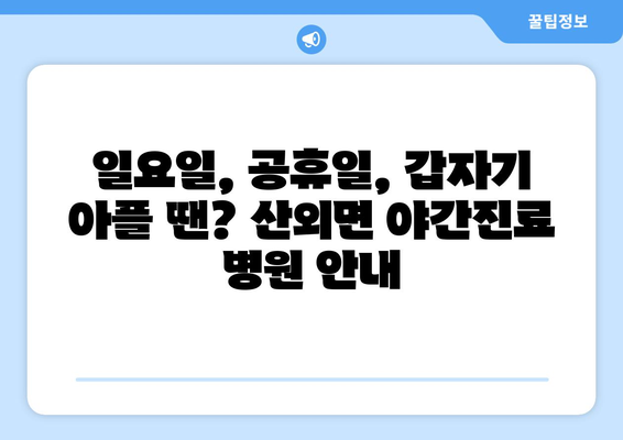 경상남도 밀양시 산외면 일요일 휴일 공휴일 야간 진료병원 리스트